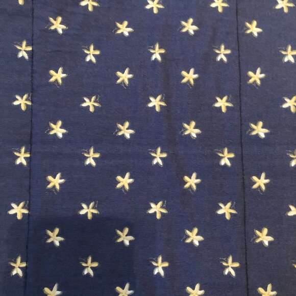 Vintage Custom Made Reversible Valance Kids Room Navy Wht Yellow Sz OS No Tags - Picture 2 of 4